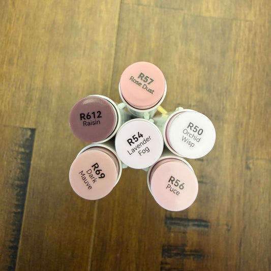 Ohuhu Honolulu Brush Markers - Brush and Fine Tip - DUSTY RED PURPLE