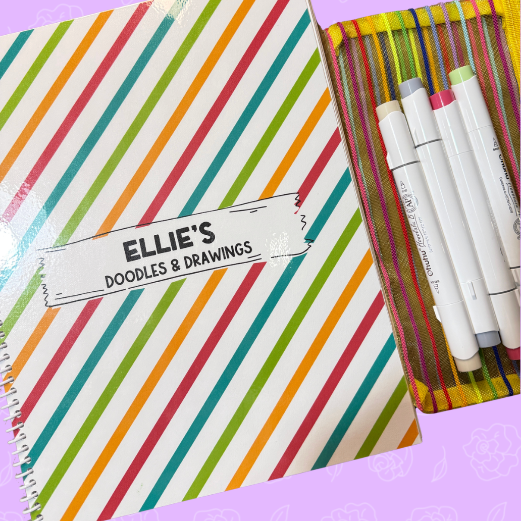 Personalized Sketchbook & Marker Bundle