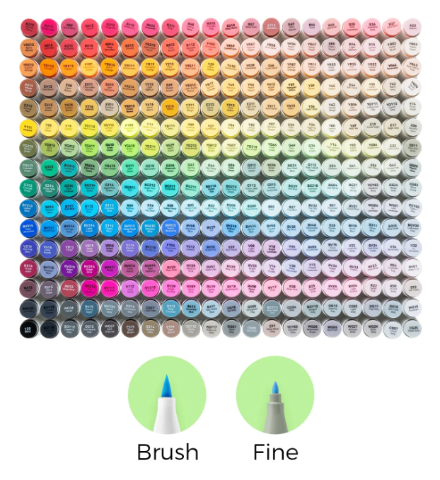 Ohuhu Honolulu Brush Markers - Brush and Fine Tip - PASTELS BLOSSOMING