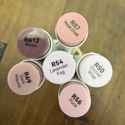 Ohuhu Honolulu Brush Markers - Brush and Fine Tip - DUSTY RED PURPLE