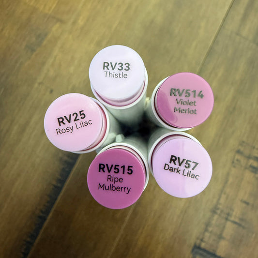 Ohuhu Honolulu Brush Markers - Brush and Fine Tip - DUSTY PINK PURPLES