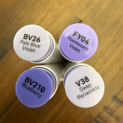 Ohuhu Honolulu Brush Markers - Brush and Fine Tip - BLUE PURPLES