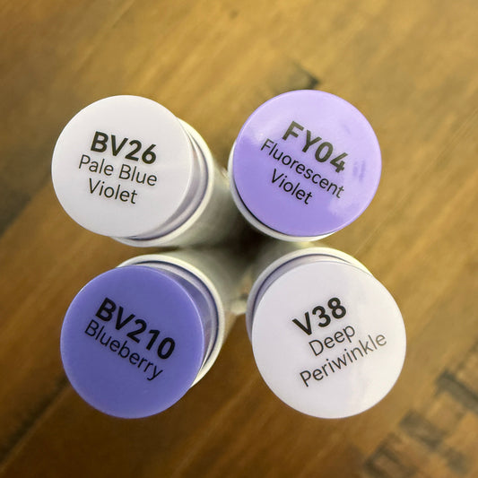 Ohuhu Honolulu Brush Markers - Brush and Fine Tip - BLUE PURPLES