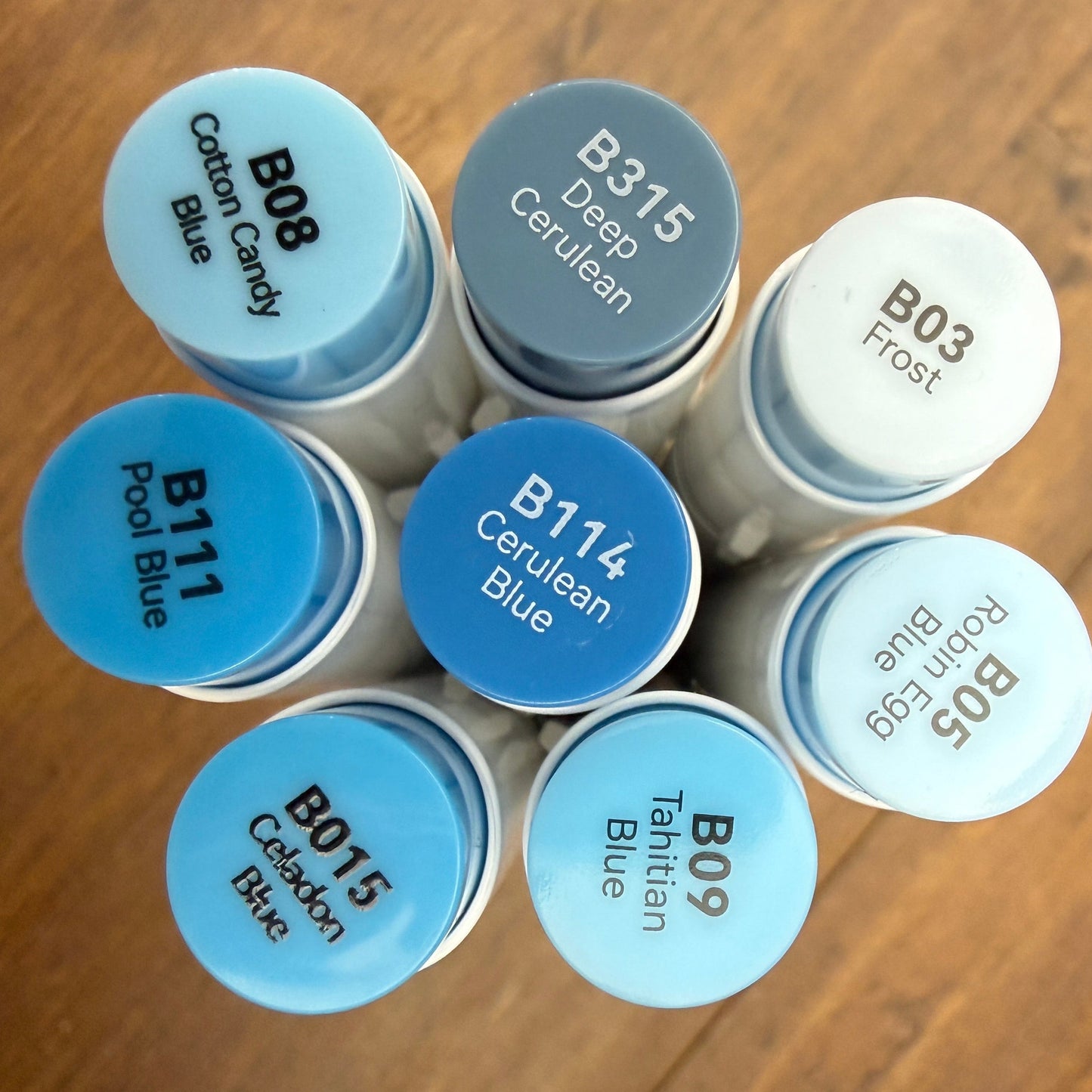 Ohuhu Honolulu Brush Markers - Brush and Fine Tip - ICE GREEN BLUES