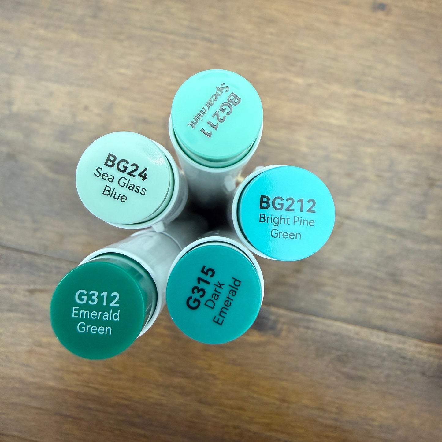 Ohuhu Honolulu Brush Markers - Brush and Fine Tip - JADE GREENS