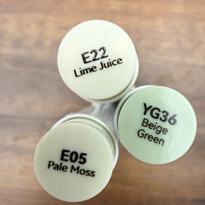 Ohuhu Honolulu Brush Markers - Brush and Fine Tip - DUSTY YELLOW GREENS