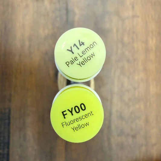 Ohuhu Honolulu Brush Markers - Brush and Fine Tip - FLUORESCENT YELLOWS