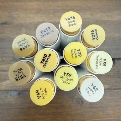 Ohuhu Honolulu Brush Markers - Brush and Fine Tip - GOLDEN BROWNS