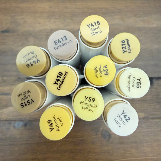 Ohuhu Honolulu Brush Markers - Brush and Fine Tip - GOLDEN BROWNS