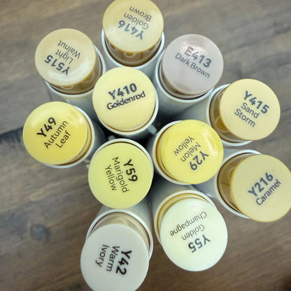 Ohuhu Honolulu Brush Markers - Brush and Fine Tip - GOLDEN BROWNS