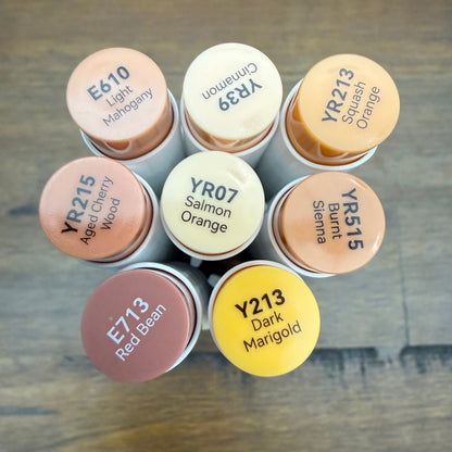 Ohuhu Honolulu Brush Markers - Brush and Fine Tip - BRIGHT COPPERS