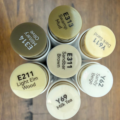 Ohuhu Honolulu Brush Markers - Brush and Fine Tip - EARTH BROWNS