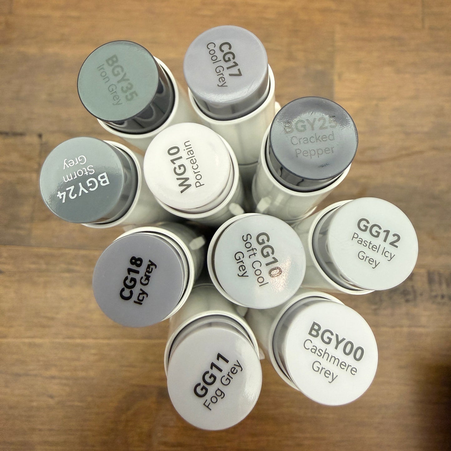 Ohuhu Honolulu Brush Markers - Brush and Fine Tip - COOL GREYS