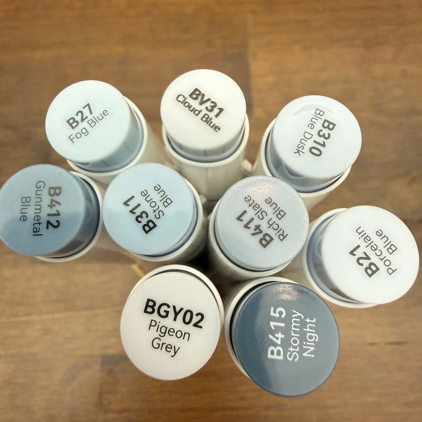 Ohuhu Honolulu Brush Markers - Brush and Fine Tip - BLUE GREYS