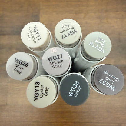 Ohuhu Honolulu Brush Markers - Brush and Fine Tip - WARM GREYS