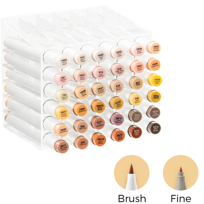 Ohuhu Honolulu Brush Markers - Brush and Fine Tip - SKIN TONES