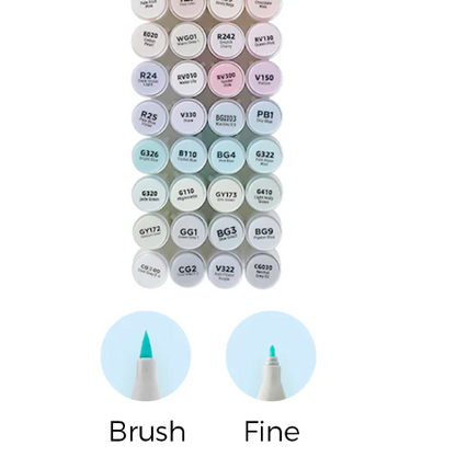 Ohuhu Honolulu Brush Markers - Brush and Fine Tip - PASTELS BLOSSOMING