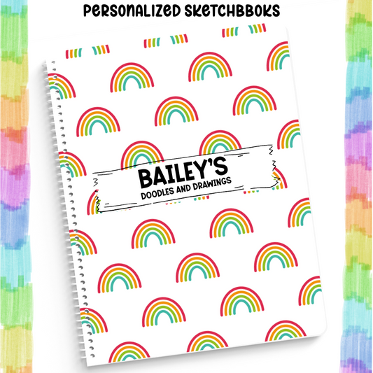 Personalized Sketchbook Rainbows