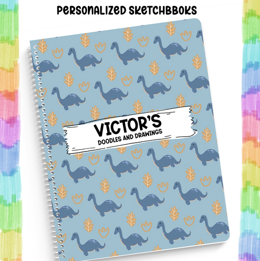 Personalized Sketchbook Dinosaurs